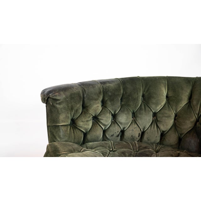 1980s Vintage 1980s Milo Baughman Attr. Forest Green Suede & Bronze For Sale - Image 5 of 17