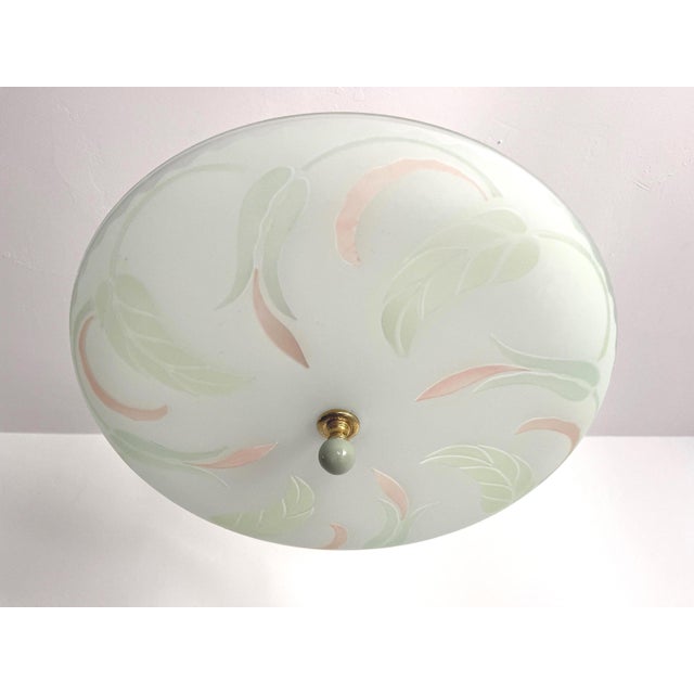 White 1940s Art Nouveau Leafy Ceiling Light For Sale - Image 8 of 18