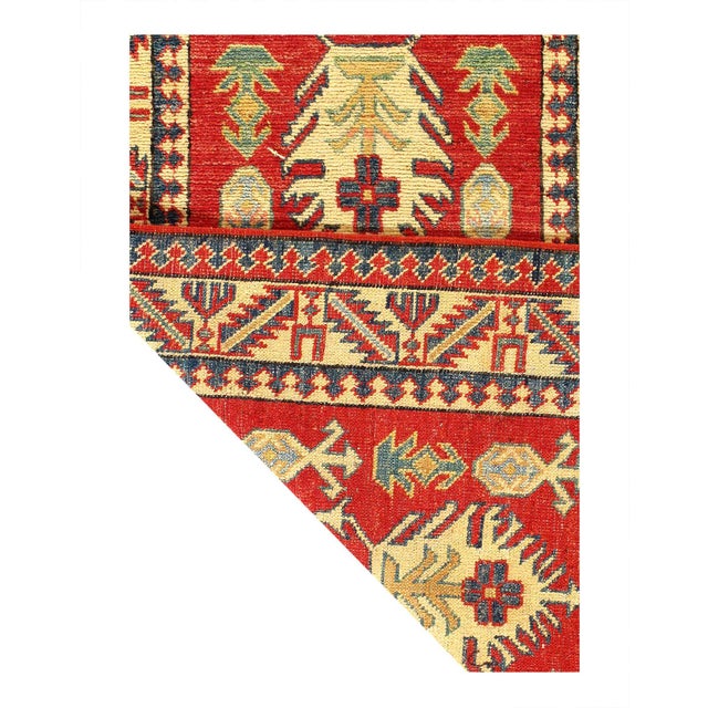 Traditional Pasargad DC Fine Hand Knotted Kazak Runner Rug For Sale - Image 3 of 3