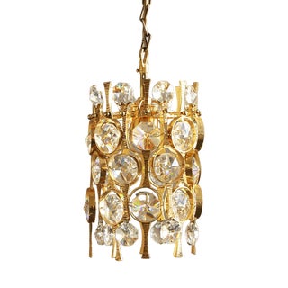 Crystal Glass Ceiling Lamp by C. Palme for Palwa For Sale