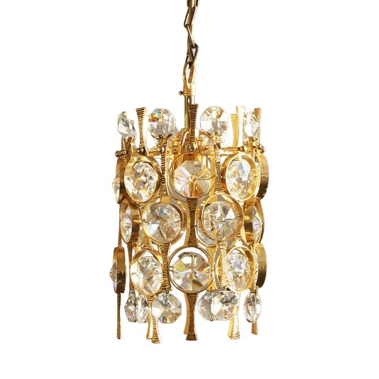 Crystal Glass Ceiling Lamp by C. Palme for Palwa For Sale