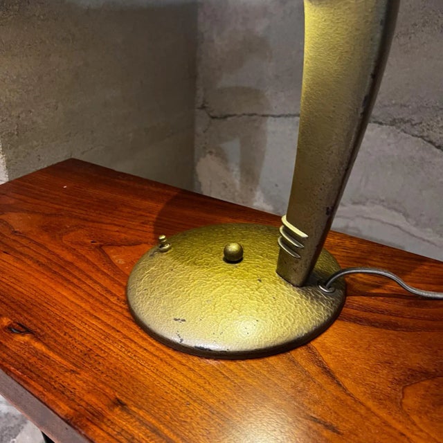 1940s 1947 Antique Gold Cobra Desk Lamp by Jean Otis Reinecke Faries For Sale - Image 5 of 10