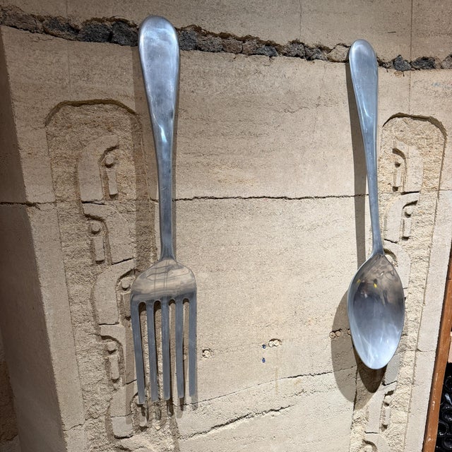 Pop Art Oversize Aluminum Spoon and Fork Curtis Jere Pop Art Wall Sculpture For Sale - Image 3 of 14