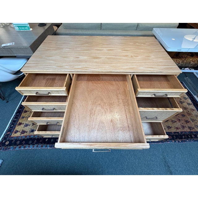 Bielecky Brothers Rattan Desk With Filing Drawers For Sale - Image 10 of 14