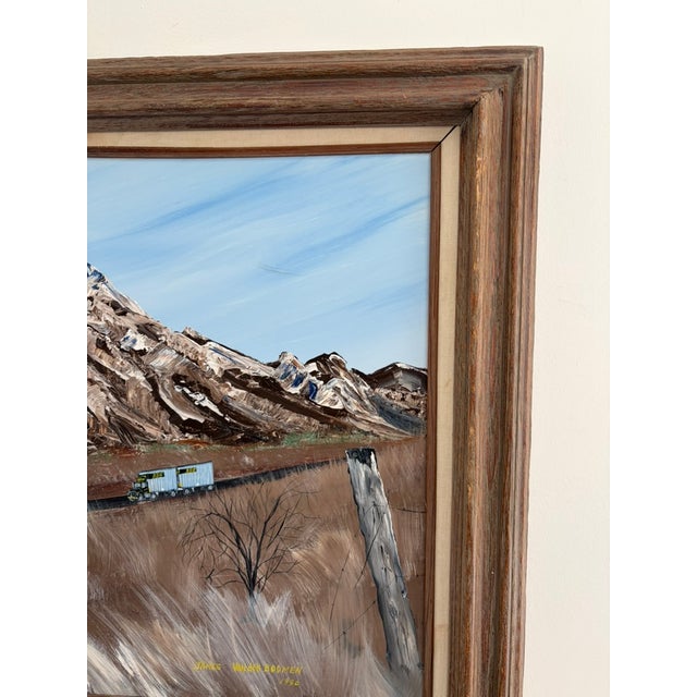 Brown 1990 Western Landscape Oil Painting by James Vanden Boomen – Framed For Sale - Image 8 of 13