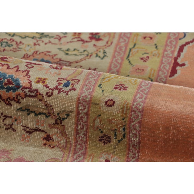 Late 18th Century Antique Persian Tabriz in Pink with Geometric Medallion & Florals - Rug & Kilim For Sale - Image 5 of 6
