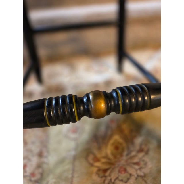 Black Late 20th Century L. Hitchcock Black Harvest Inn Side Chair For Sale - Image 8 of 10