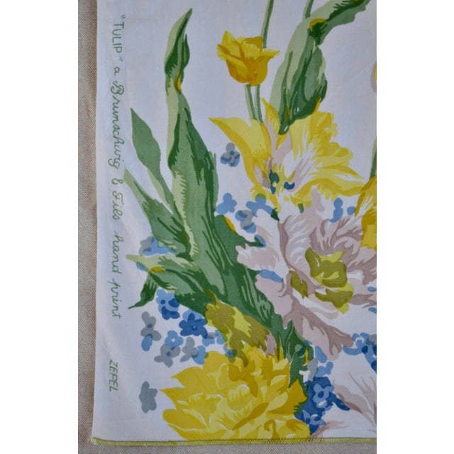 Brunschwig and Fis “Tulip” Hand Printed Cotton Fabric Sample For Sale - Image 6 of 11