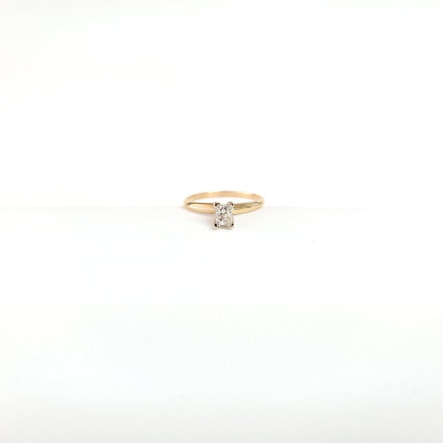 Quarater Carat Emerald Cut Solitaire Diamond Engagement Ring, Size 6 For Sale - Image 4 of 5