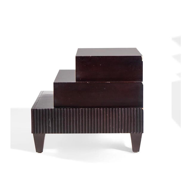 Traditional 1990s Beautiful Barbara Barry for Baker Modern Regency Dark Mahogany Three-Tier Side Table For Sale - Image 3 of 7