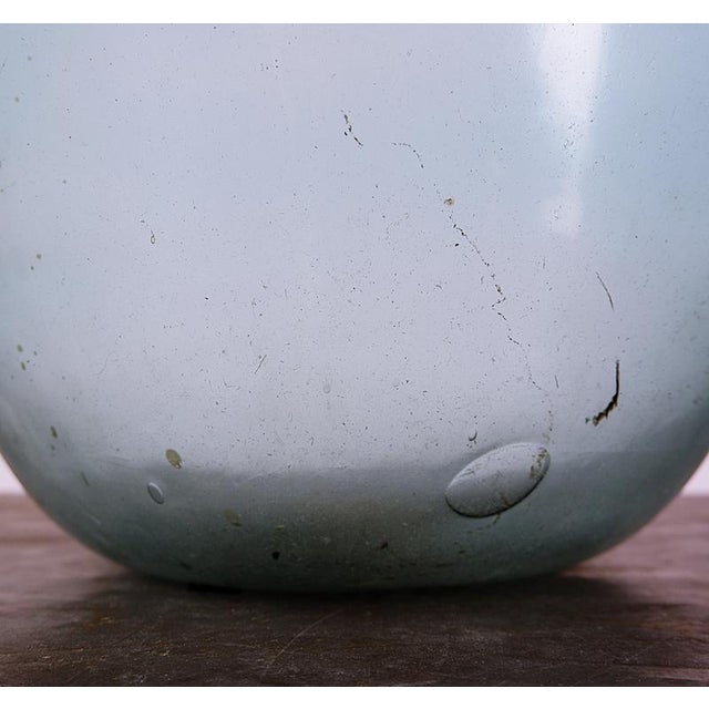 Vintage Turquoise Glass Bottle Lady Jeanne, France For Sale - Image 10 of 12