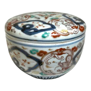 Late 19th Century Meiji Porcelain Imari Ware Lidded Trinket Box