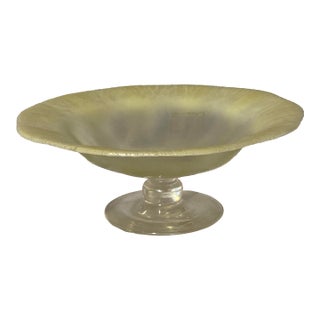 Louis Comfort Tiffany Favrile Iridescent Glass Compote Art Signed 1871 For Sale