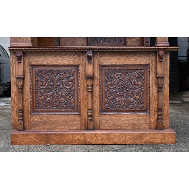 Carved Oak Corner Bar, 1980 For Sale - Image 4 of 11