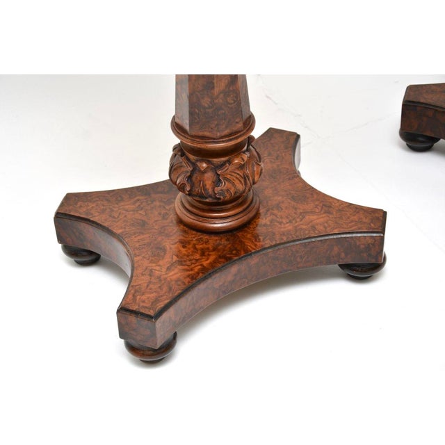 Antique William IV Burr Walnut Side Tables, 1830s, Set of 2 For Sale - Image 9 of 11