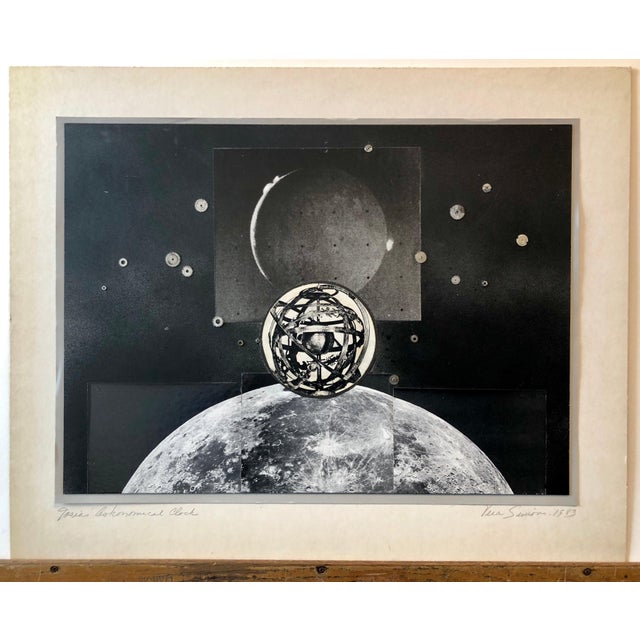 Black Vera Simons, Josias Astronomical Clock Watch Parts Assemblage Photo Planet Collage Photograph, 1983 For Sale - Image 8 of 8
