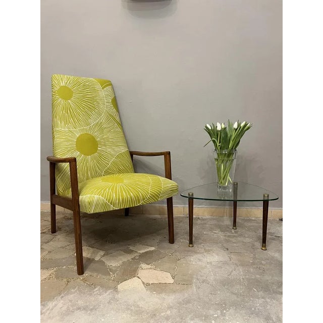 Brown Vintage Armchair in Walnut with Marimekko, 1950s For Sale - Image 8 of 9