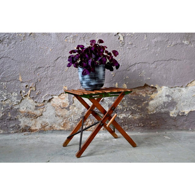 M*G様 EUREKA Vintage stool Mid-Century Folding Stool in Wood Slat and Metal from Eureka