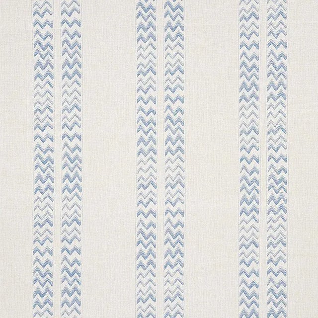 Sample- Schumacher Kudu Stripe Fabric in Blue For Sale
