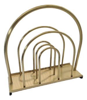 Hollywood Regency-Style Newspaper Rack in Brass-Plated Metal, 1970s