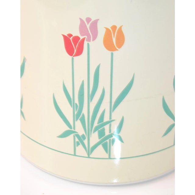 Vintage Phoenix Floral Ice Bucket & Tongs Spring Tulip Retro Ice Cube Cooler For Sale In Miami - Image 6 of 13