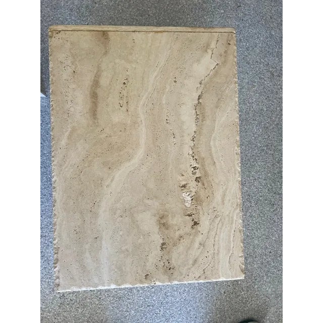 1970s Late 20th Century Travertine Side Tables (A Pair) For Sale - Image 5 of 6
