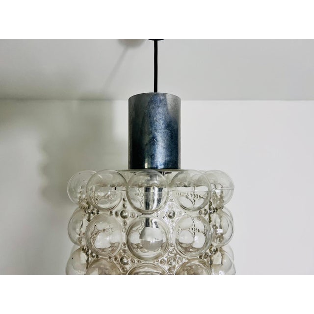 Metal Bubble Glass Pendant Lamp by Helena Tynell for Glashütte Limburg, 1960s For Sale - Image 7 of 11