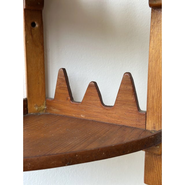 Vintage Sawtooth Edge Tiered Corner Shelf, Circa 1950s-60s For Sale - Image 13 of 14
