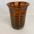 1980s Handblown Amber Glass Vase With Opaque Grid Design Encased For Sale - Image 9 of 10