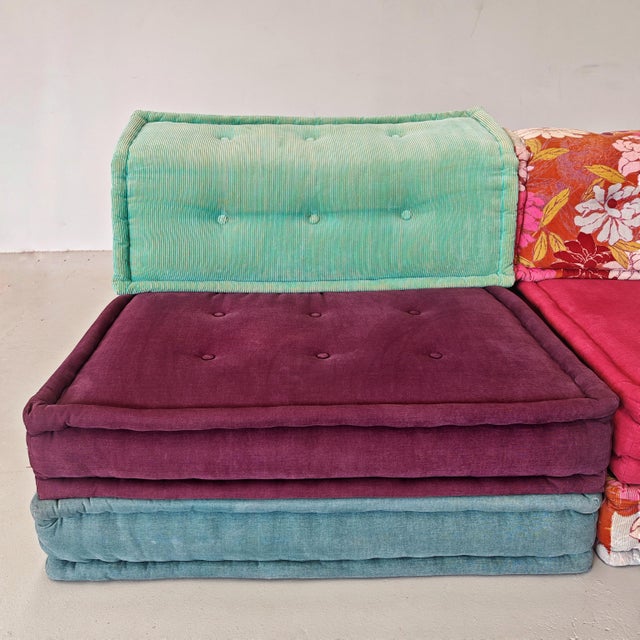 Mah Jong Blue Four-Seater Modular Sofa by H. Hopfer for Roche Bobois, 1990s, Set of 4 For Sale - Image 6 of 18