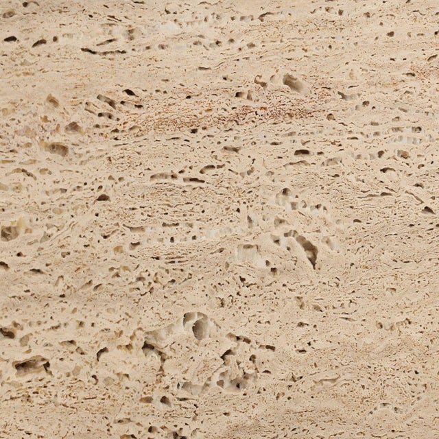 Natural travertine stone coffee table. Minimalist modern cube block design. Rough natural texture which will vary with...