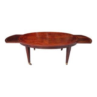 Baker Furniture Company Federal Oval Coffee Table With Extender Trays - Newly Refinished For Sale