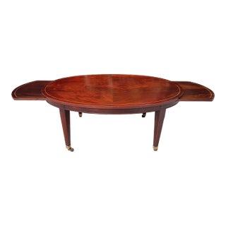 Baker Furniture Company Federal Oval Coffee Table With Extender Trays - Newly Refinished For Sale