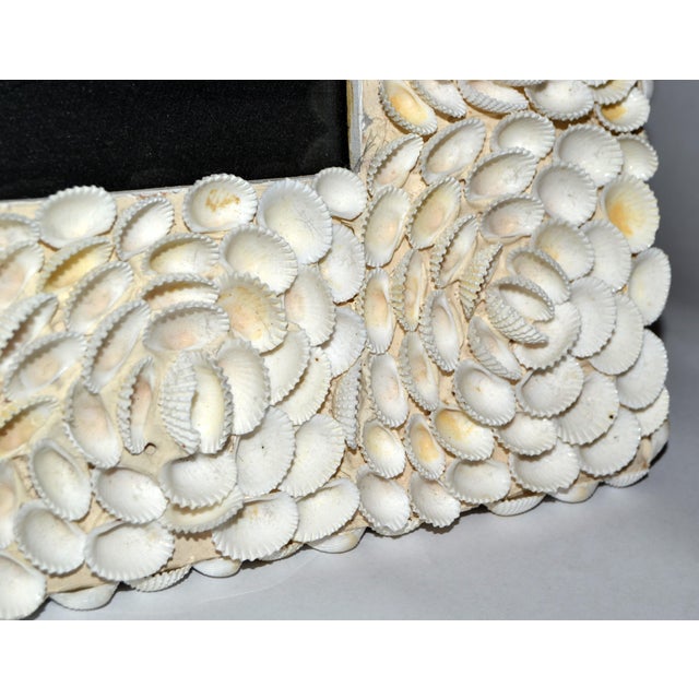 Vintage Nautical Large Seashell Photo Frame Art Handmade 14x12 Inches Boho Chic For Sale - Image 14 of 17