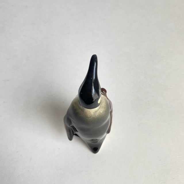 Mid 20th Century Vintage Emperor Penguin Figurine Hand Painted Ceramic Miniature Statue For Sale - Image 5 of 9