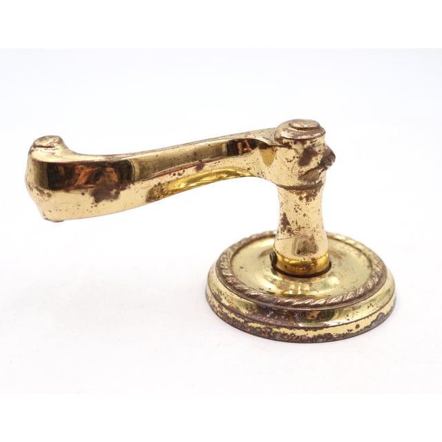 Modern Vintage Polished Brass Braided Dummy Lever Knob For Sale - Image 3 of 5