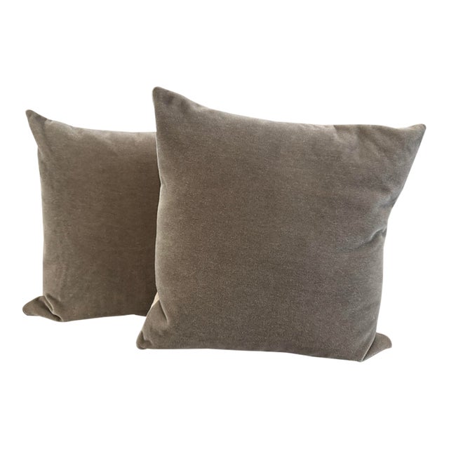 Eastern Accents Taupe Throw Pillows, Pair For Sale