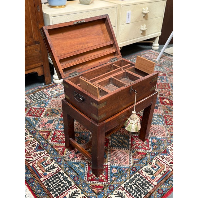 19th Century 19th Century Campaign Lap Desk, Antique For Sale - Image 5 of 12