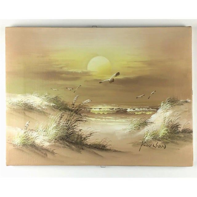 Original Artisan Signed Seascape Oil Painting on Canvas For Sale - Image 11 of 11