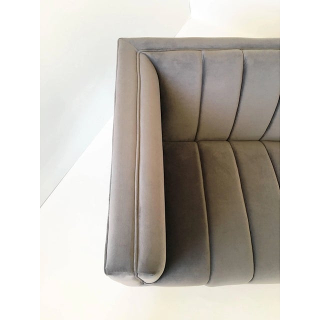 Late 20th Century Mid-Century Modern Channel Design Floating Flat Bar Chrome Frame Sofa For Sale - Image 5 of 10