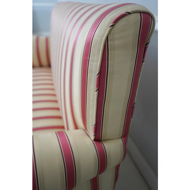 Vintage Upholstered Georgian Style Rolled Arm 6 Leg Loveseat For Sale - Image 9 of 18