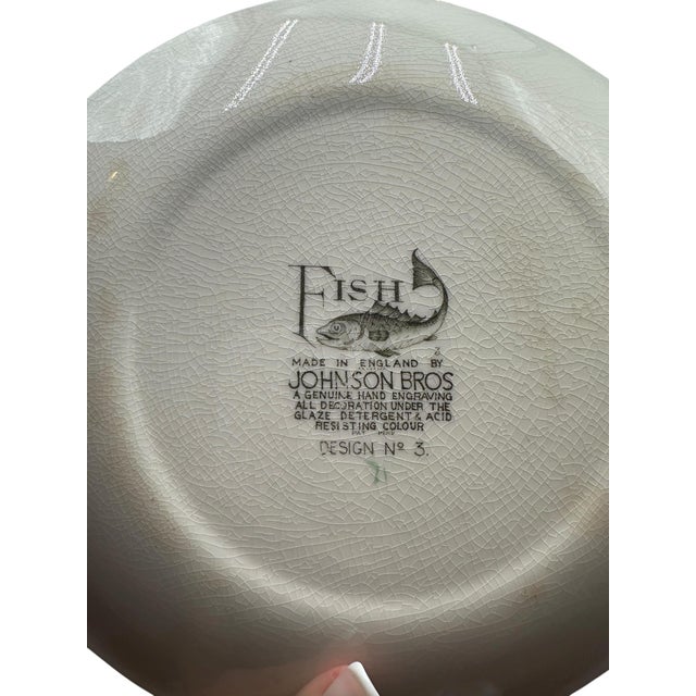 Mid 20th Century Set of 11 Vintage Johnson Brothers Fish Dinner Plates - 6 Patterns For Sale - Image 14 of 18