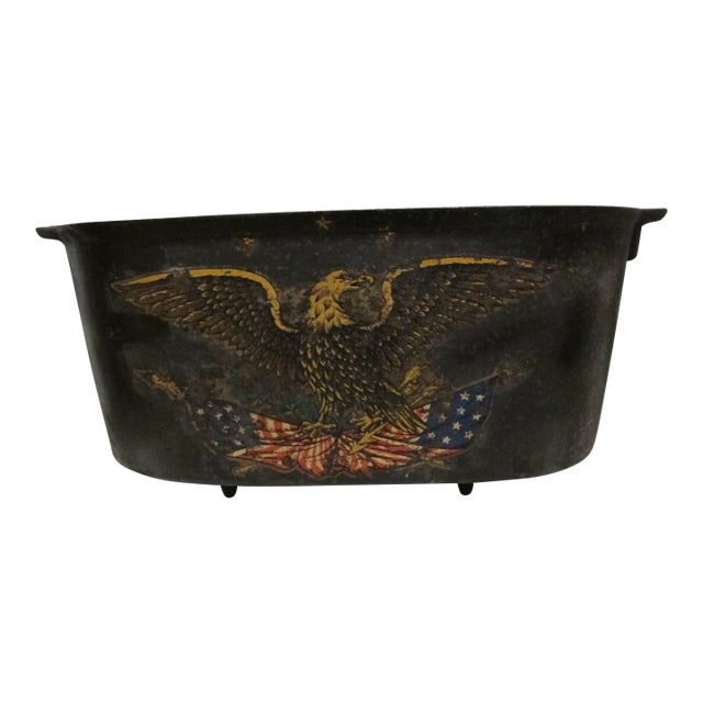 Mid 20th Century Cast Iron Ham Boiler Folk Art American Eagle For Sale