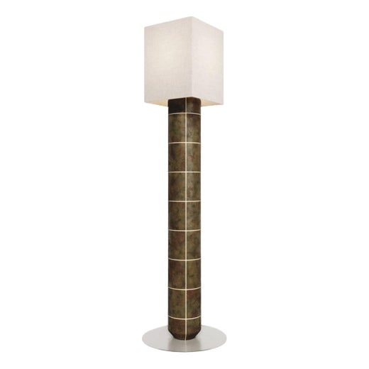 Large Navazi Floor Lamp in Ceramic with Linen and Frosted Glass by Svitanok For Sale