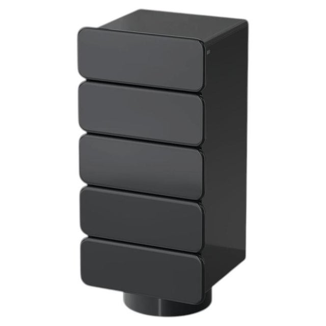 Marte D5 Cinquino High Dresser with 5 Drawers and Black Finish by Ultramobili For Sale - Image 12 of 12