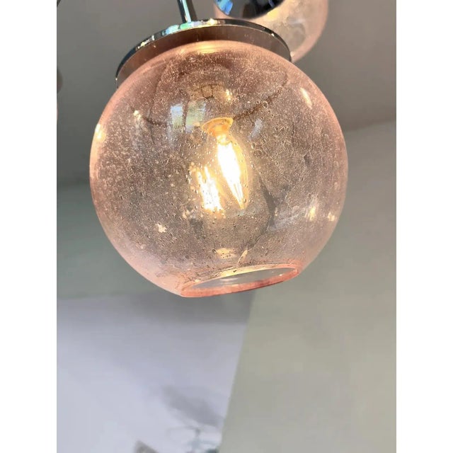 Green Italian Chromed Sputnik Chandelier in Pink by Simoeng For Sale - Image 8 of 10