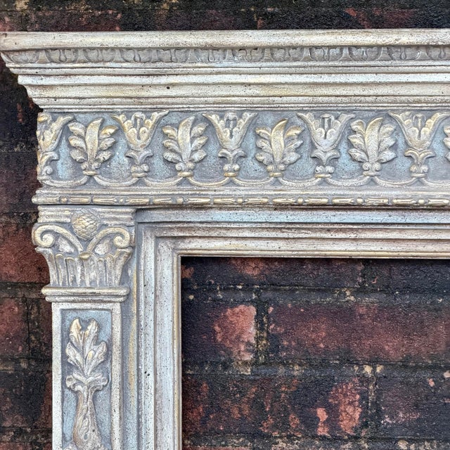 Dorothy Draper Mid-Century Gustavian Style Newly Painted Overmantel Mirror, in the Style of Maitland-Smith For Sale - Image 4 of 12