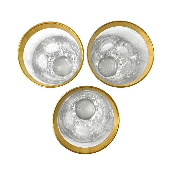 Vintage Gold Rim 6-Panel Cut Rock Crystal Highball Glasses- Set of 3 ...