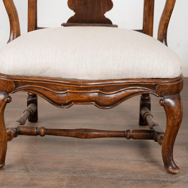 Rococo Late 18th Century Pair of Swedish Rococo Walnut Armchairs For Sale - Image 3 of 15