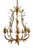 French Gilt and Silvered Tole Leaf 5-Light Chandelier, 1960s For Sale